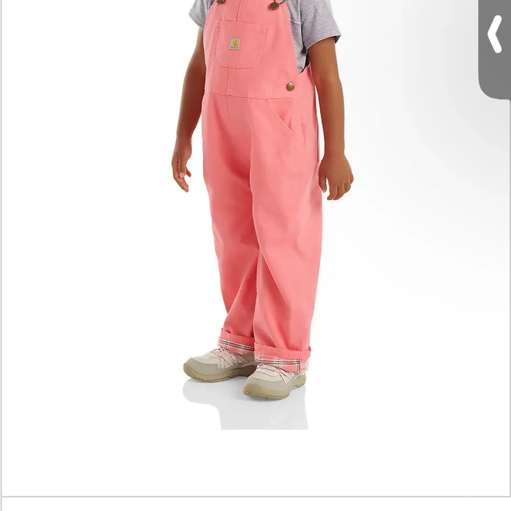 Carhartt Kids Overalls in Soft Pink - Picture 2 of 4
